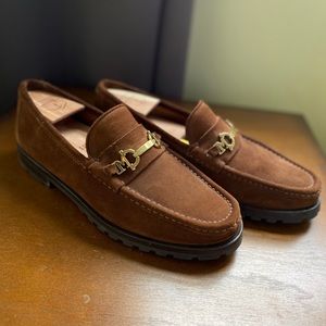 Bruno Magli Brown Suede Kenneth Horsebit Loafer